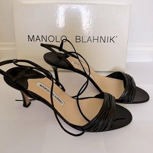 - Strappy heels by Manolo Blahnik